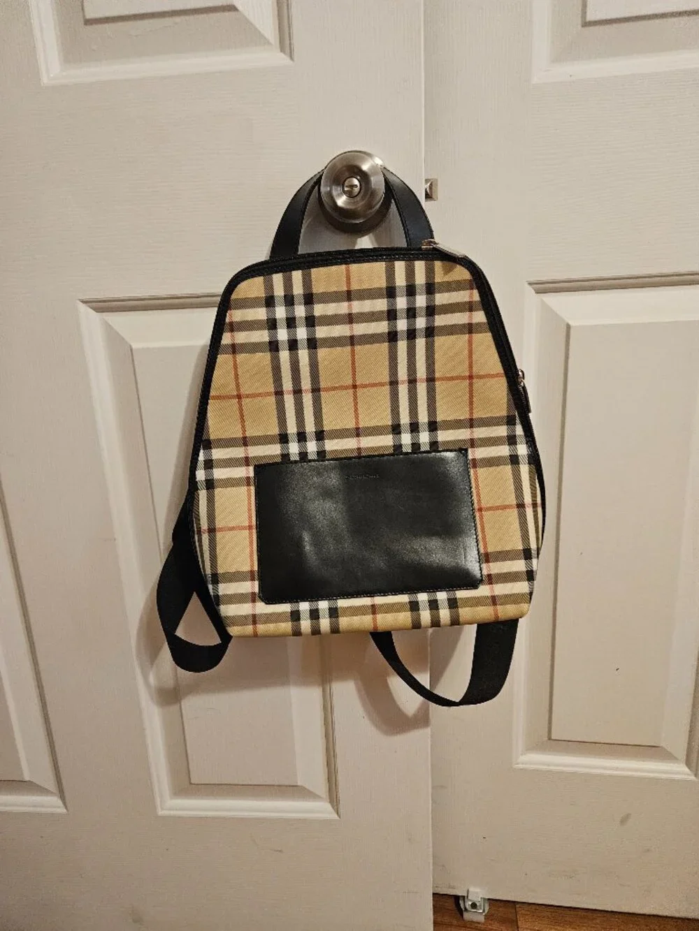 burberry check backpack